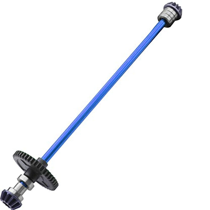 Metal Center Drive Shaft RC Car Central Transmission Shaft w/ 27T Motor Gear Upgrade Part Compatible with Wltoys 144001 1/14 RC Car Buggy (Blue) - color: Blue