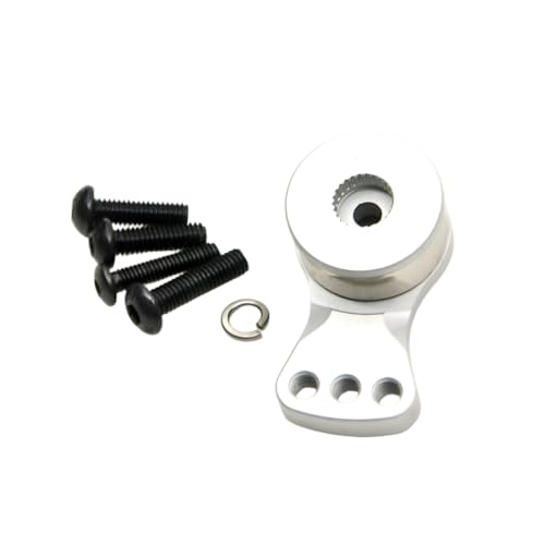 Aluminum Alloy 25T Servo Saver 3 Holes Adjustable Servo Horn 25T Adjustable Arm Compatible with Futaba Tamiya Servos 1/10 RC Car Crawler SCX10 Capra TRX4 TRX6 RC Boat Parts (Silver-M) - color: Silver-m
