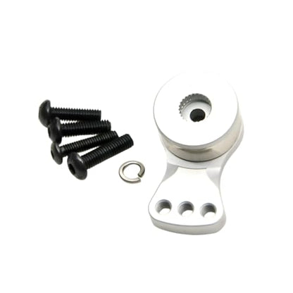 Aluminum Alloy 25T Servo Saver 3 Holes Adjustable Servo Horn 25T Adjustable Arm Compatible with Futaba Tamiya Servos 1/10 RC Car Crawler SCX10 Capra TRX4 TRX6 RC Boat Parts (Silver-M) - color: Silver-m