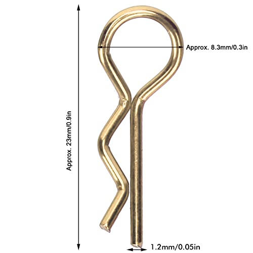 Qiilu Durable RC Body Clips for 1/5 1/6 /8 /10 RC Car - 10Pcs Metal Shell Clip Pins, Teardropshaped Pull Tabs (Gold) - color: Gold