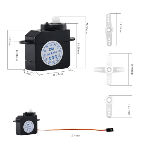 Mini Micro Servo Motor 2.1g 180° Rotation DM-S0020 4.8-6V Plastic Gear Servo for RC Car Airplane Helicopter Robot DIY Toys (6PCS) - style: 6PCS