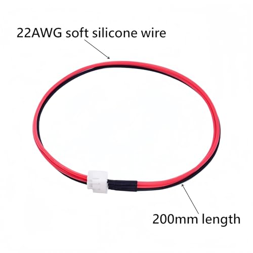 JST-XH 2S Balance Plug Extension Lead Wire 200mm 22AWG Silicone for LiPo Battery Balance Charging 6 Pieces