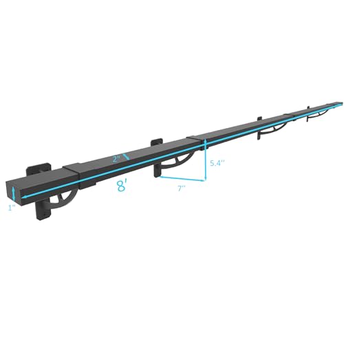 Foot Rail Kit–Wall Mounted Bar Railing Multiple Sizes (8 Feet) | Black Heavy Duty Metal Railing Hardware, Combined Installation and Sturdy Square Tube Design, for Restaurant, Bar,Office,Home - size: 8 Feet