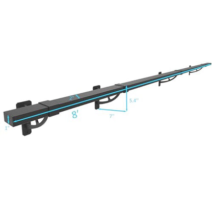 Foot Rail Kit–Wall Mounted Bar Railing Multiple Sizes (8 Feet) | Black Heavy Duty Metal Railing Hardware, Combined Installation and Sturdy Square Tube Design, for Restaurant, Bar,Office,Home - size: 8 Feet