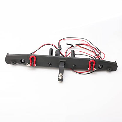 RC Crawler Bumper 1/10 RC Metal Rear Bumper W/LED Lights Tow Shackles Trailer Hitch for TRX-4 SCX10 II 90046 Crawler Truck - style: Rear Bumper
