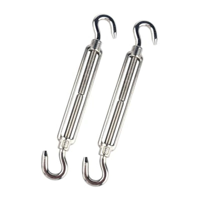 10Pcs M8 Hook & Hook Turnbuckle Heavy Duty Tensioner Adjustable Shade Sail Hardware for Tightening Up Metal Cable Wire 5/16" - style: M8 Hook & Hook