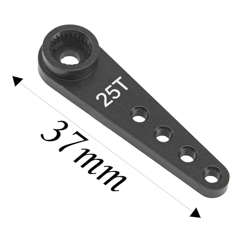 5Pcs ShareGoo 25T Servo Horn 37mm Metal 25 Teeth Extension Steering Arm Server Compatible with Futaba Savox Power HD HSP MG995 MG996 Servos for RC Car Truck (Black) - color: Black