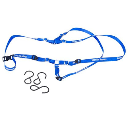 Y Strap for Spare Tire,1/10 Scale RC 3-Point Adjustable Spare Tire Tie Down Strap fit for Traxxas UDR TRX-4 Axial 90048 RR10 1.9" 2.2" Tire Roof Rack Accessories 3 Way Ratchet Strap Tie Down (Blue) - color: Blue