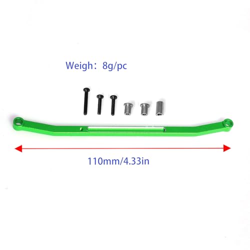 Steering Tie Rod and Drag Link Aluminum for Losi 1/18 Mini LMT 4X4 Brushed Monster Truck，Replacement for LOS211051 Upgrade Parts Fix Link Steering Rod for Losi - LOS01026 1/18 Mini LMT Monster (Green) - color: Green