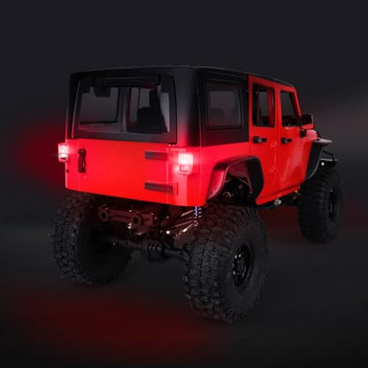 4 LEDs LED Light Headlights Taillight Kit Compatible with 1/8 1/10 Traxxas Arrma Redcat HSP Tamiya Axial SCX10 Losi RC Car Truck Tank Crawler Body Shell, 5 mm White & 3 mm Red Bulb