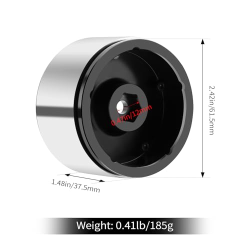 2.2" Heavy Beadlock Wheels, 9mm Offset for TRX4 SCX10 | Vintage Style Aluminum Beadlock Wheels Hubs for 1/10 RC Crawler VS4-10 Gen7/8 Upgrades