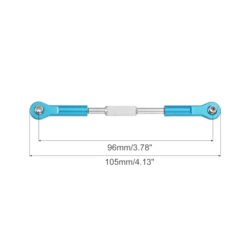 MECCANIXITY 4 Pcs Steering Servo Turnbuckle Rod RC Aluminum Alloy Linkages for HSP 1/10 94123 On-Road RC Car (Blue, 96mm) - color: Blue, size: 96mm
