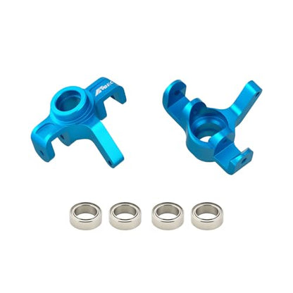 Steering Knuckles Caster Blocks & Ball Bearing Front Hub Carrier Kit for 1/16 H16BM H16PL H16GT H16DR 16207 16208 16209 16210 Series Upgrades Part Blue - color: Blue