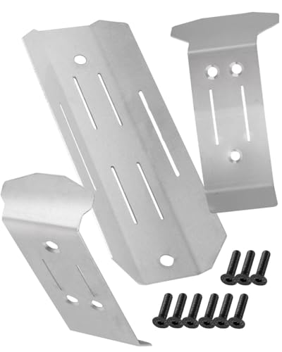 RC Upgrades Part Chassis Protect Armor Skid Plate Guard for 1/16 Mini Maxx 4WD RTR Brushless Monster Truck,Stainless Steel Chassis Hops Up,Car Model:(#107154-1)