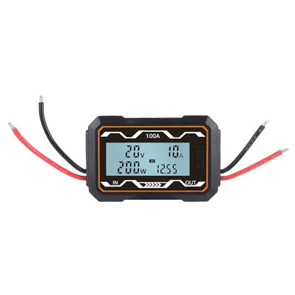 Focket Power Analyzer, 100A Battery Monitor Meter with Blue Backlit LCD Display, Digital Watt Meter for RC Solar Electric Vehicles Battery Consumption Testing