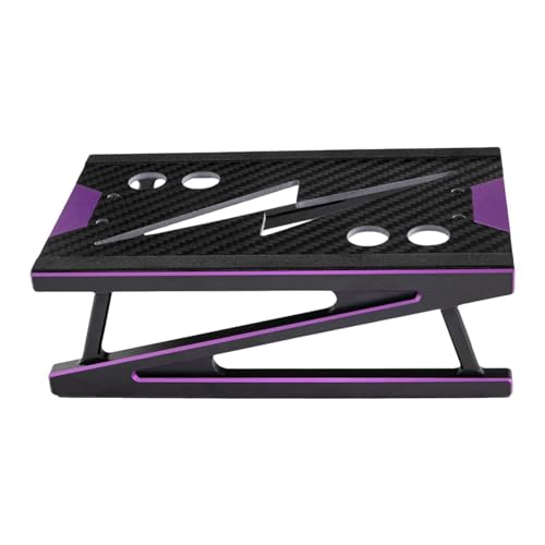 Aluminum Stand, Aluminum Repair Station, Car Model 1/8 1/10 Scale, Repair Work, for Trucks, Cars, Purple - color: Purple