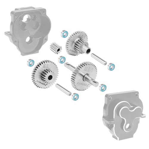 16.6:1 Stainless Steel Transmission Gear for TRX4M Stock Overdrive Gears Pinion Set Replacement 1/18 RC Crawler Truck - size: 16.6:1