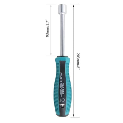 7/16 Inch Non-Magnetic Tip Six Point Hex Nut Driver with 3.7-Inch Round Shaft, Non-Slip Cushion-Grip Handle 2pcs - size: 7/16inch
