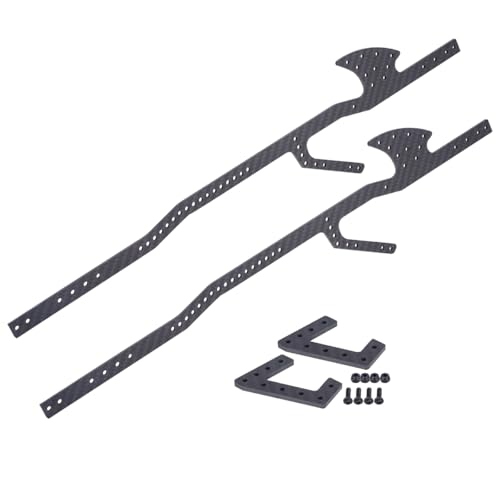 1/10 Performance Carbon LCG Chassis Kit with Gearbox & Shock Absorbers for RC Crawler SCX10 & Capra Upgrade Parts (Carbon Fiber Rails) - style: Carbon Fiber Rails