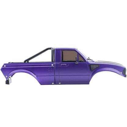 DJX SCX24 Body Shell with Bed Rack for Axial SCX24 C10 Bronco Wrangler Base Camp 1/24 RC Crawler Car (Purple) - color: Purple