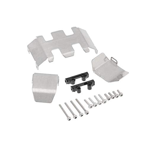 Stainless Steel Skid Plate Guard Transmission Gearbox and Differential Axle Protection Chassis Armor for Axial SCX24 1/24 RC Crawler Car Upgrade Parts