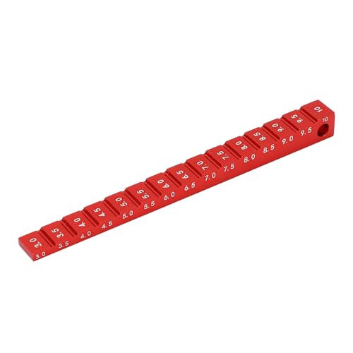 RC Ride Height Gauge 1/10, RC Camber Gauge Aluminum Alloy RC Ride Height and Camber Gauge Kit for 1/10 RC Drift Car, 0.1 to 0.4in Adjustment Range (Red) - color: Red