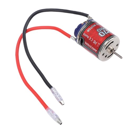 Fabater 370 Brushed Motor, High Torsion Low Noise Stainless Steel Casing RC Car Motor, Electric Motors for RC Car Boat, High Speed 45T 2.3mm
