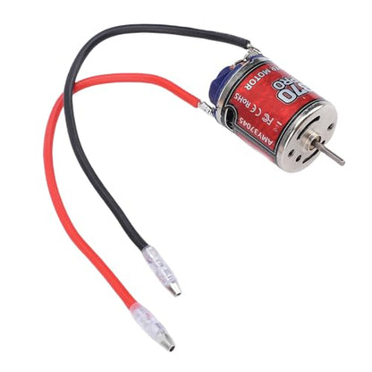 Fabater 370 Brushed Motor, High Torsion Low Noise Stainless Steel Casing RC Car Motor, Electric Motors for RC Car Boat, High Speed 45T 2.3mm