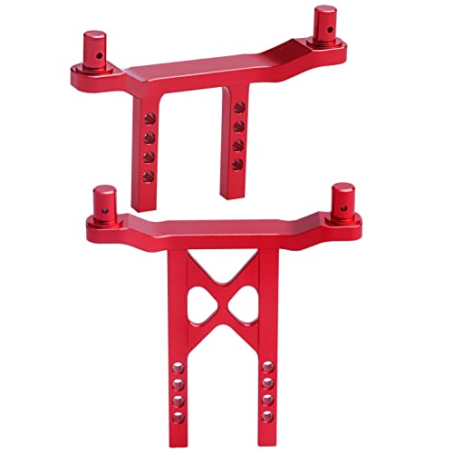 Metal Aluminum Front & Rear Body Mounts Posts for 1/18 Traxxas LaTrax Teton SST, Replace Parts 7615 (Red) - color: Red