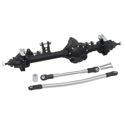 CNC Aluminum Front Rear Straight Axle for 1/10 RC Crawler Axial SCX10 II Vanquish VS4-10 Chassis (Black) - color: Black