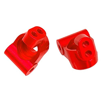 Auminum Alloy Steering Knuckle C-Hubs Bellcranks Set Compatible with Losi 1/18 Mini-T 2.0 2WD Stadium RC Truck Hop-Up Parts (Red) - color: Red
