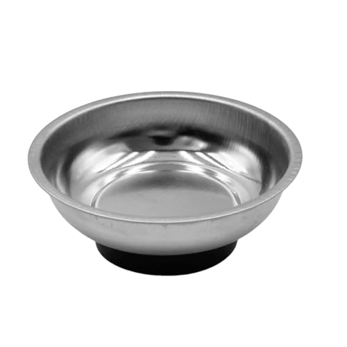 Magnetic Parts Tray, 3" Round Stainless Steel Storage Bowl for Mechanics, Universal Magnetic Tray Holder Organizer Tool for Screw, Socket, Pin, Bolt (3IN) - size: 3IN