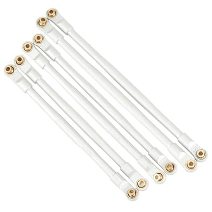 RC Tie Link Rods Compatible with AXIAL for RBX10 for Ryft 1/10 RC Crawler Upgrade Parts Accessories 6 Pcs Metal Link Rod Linkage Pull Rod Set(White) - color: White