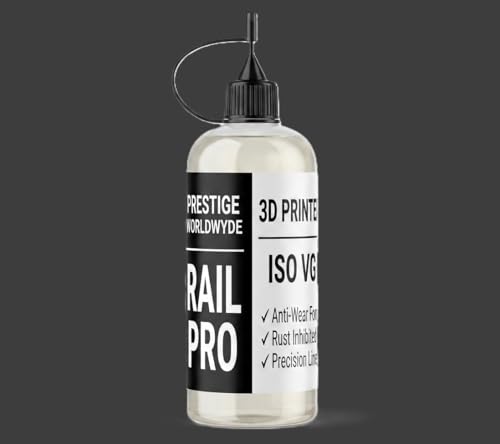 3D Printer Oil 120ML, Prestige Rail Pro – ISO VG 22 Linear Rail Lubricant,120ml Needle Tip Bottle – Compatible with Bambu Lab, Creality, Prusa, Voron & CNC – Anti‑Wear, Made in USA (120ML/4 FL OZ) - size: 120ML/4 FL OZ