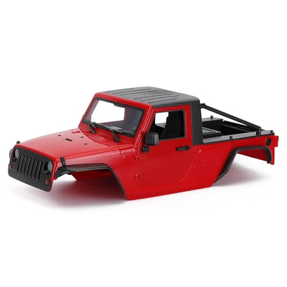 1/10 RC Pickup Body Shell Kit Unassembled - 313mm Wheelbase Wrangler Pickup Body,for RC Crawler Axial SCX10 SCX10 II 90046 DIY (Red) - color: Red