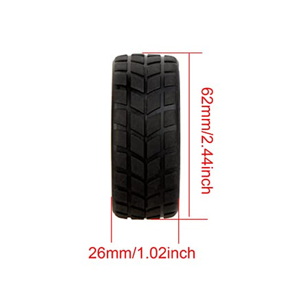 62mm Rubber Tires and Plastic Wheels Set for 1/10th Scale RC Touring Racing On Road Car HSP HPI (White)
