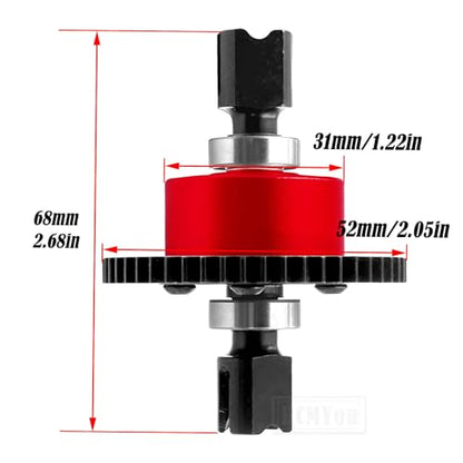 50T Center Differential&Center Drive Shaft Upgrades Part for 1/8 Typhon 6S,Center Diff&Center Driveshaft Hop ups,Red - color: Red - Upgrades