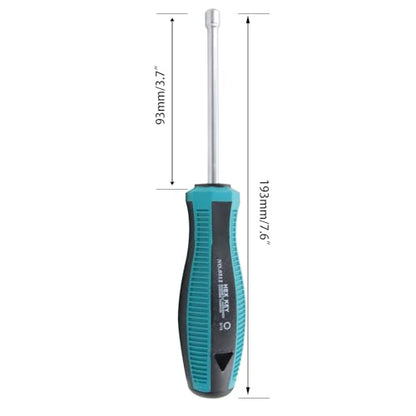 3/16 Inch Non-Magnetic Tip Six Point Hex Nut Driver with 3.7-Inch Round Shaft, Non-Slip Cushion-Grip Handle 2pcs - size: 3/16inch