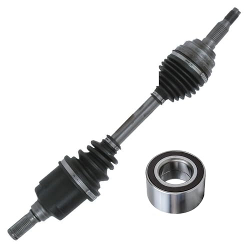 Detroit Axle - Front Left CV Axle Wheel Bearing for 04-08 Suzuki Forenza | 2005-2008 Reno [Automatic Transmission], Wheel Bearing Driver Side CV Axle Shaft Assembly 2006 2007 Replacement - size: 2WX47985/Pair