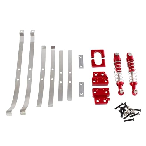 Compatible with MN78 for MN82 1/12 RC Car Parts Accessories Metal Rear Axle Fixing Parts Rear Shock Absorber for Spring Strip RC Assortment(Red) - color: Red