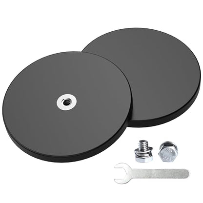 Magnetpro 2 Pieces Strong Rubber Coated Mounting Magnets 120 LB | Anti-Scratch & Anti Corrosion, Over 120 LB Adhesive Power, 1/4"-20 Stainless Steel Thread Hole with Bolts, For PTZ, Camera - size: 120LB - 1/4"-20 Female SS 2P