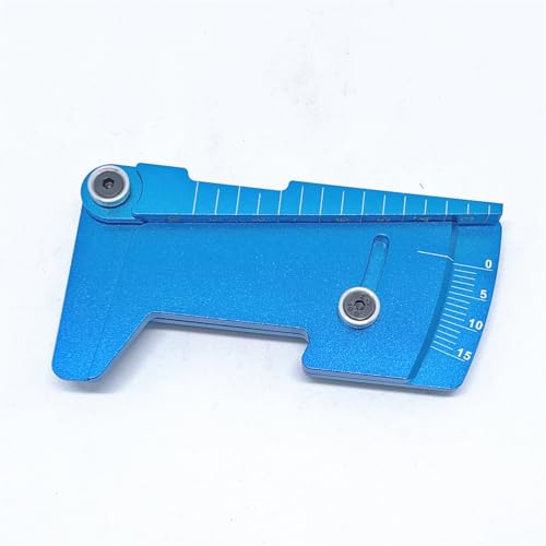 KingVal Metal Adjustable Ruler 15 Degrees RC Car Wheel Tire Camber Gauge Height Measuring Tool Compatible with 1/10 RC Car (Blue) - color: Blue
