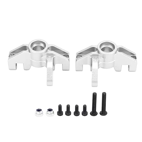 RC Steering Cup, 2pcs Aluminum Alloy Steering Cup Steering Knuckle Upgrade Accessories for LOSI Hammer Rey U4 Rock Racer 1/10 RC Car (Silver) - color: Silver