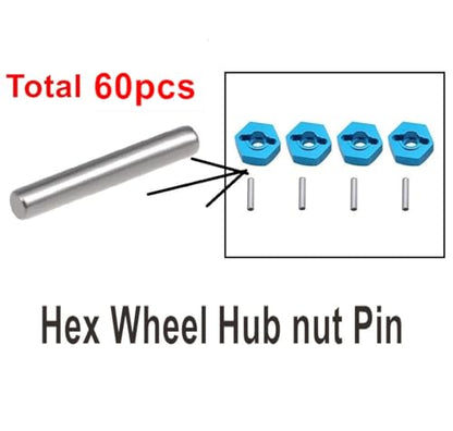 60PCS 1.5x10mm Dowel Pin,Wltoys 144001 Hinge pin Spare Parts,Wltoys 124017 Hex Wheel Hub Nut Pins RC Car for WLtoys 144010 144011 12428 124016 124019 124018 Parts,FY 1/12 Car,HBX