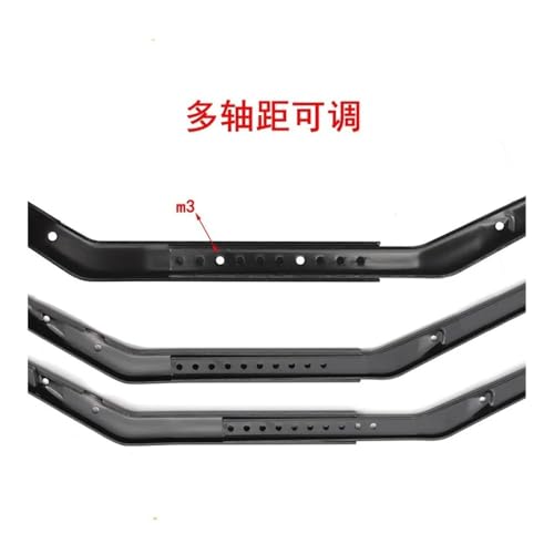 Wheelbase Adjustable Metal Chassis Frame Rail Set Compatible with 1/10 RC Crawler Upgrade Parts(Red) - color: Red