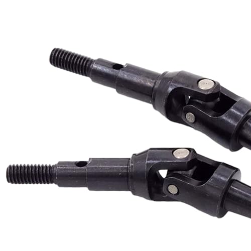 2X Transmission Axle for RC Cars, Metal Driveline Axles for DIY Projects in Scale 1/16- Black - color: Black