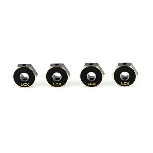 LCX Racing 1/10th RC Crawler Car 12mm Brass Wheel Hex Hubs Drive Adapter for Axial SCX10 III UTB10 Capra 1.9 Unlimited Trail Buggy, Upgrades Parts Accessories