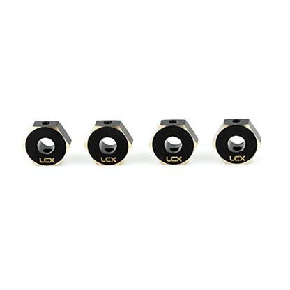 LCX Racing 1/10th RC Crawler Car 12mm Brass Wheel Hex Hubs Drive Adapter for Axial SCX10 III UTB10 Capra 1.9 Unlimited Trail Buggy, Upgrades Parts Accessories