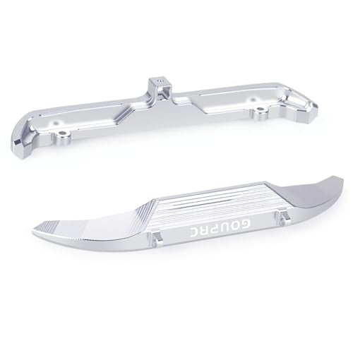 GOUPRC Aluminum Alloy RC Front & Rear Bumper for Axial SCX30 Bronco C10 1/30 RC Crawler Car Upgrade Replacement Parts - color: Sliver
