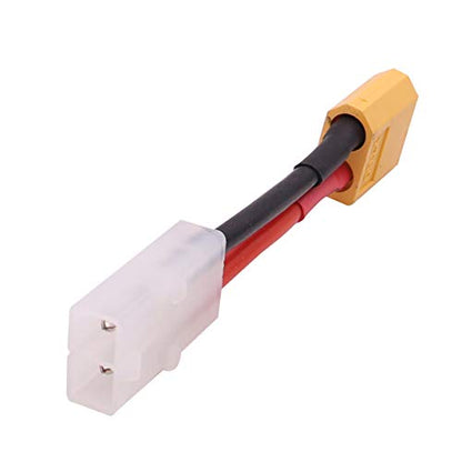 3PCS Female Tamiya Plug to Male XT60 Plug Connector Adapter Cable for RC Airplane Lipo Battery ESC Charger(14awg 5cm)